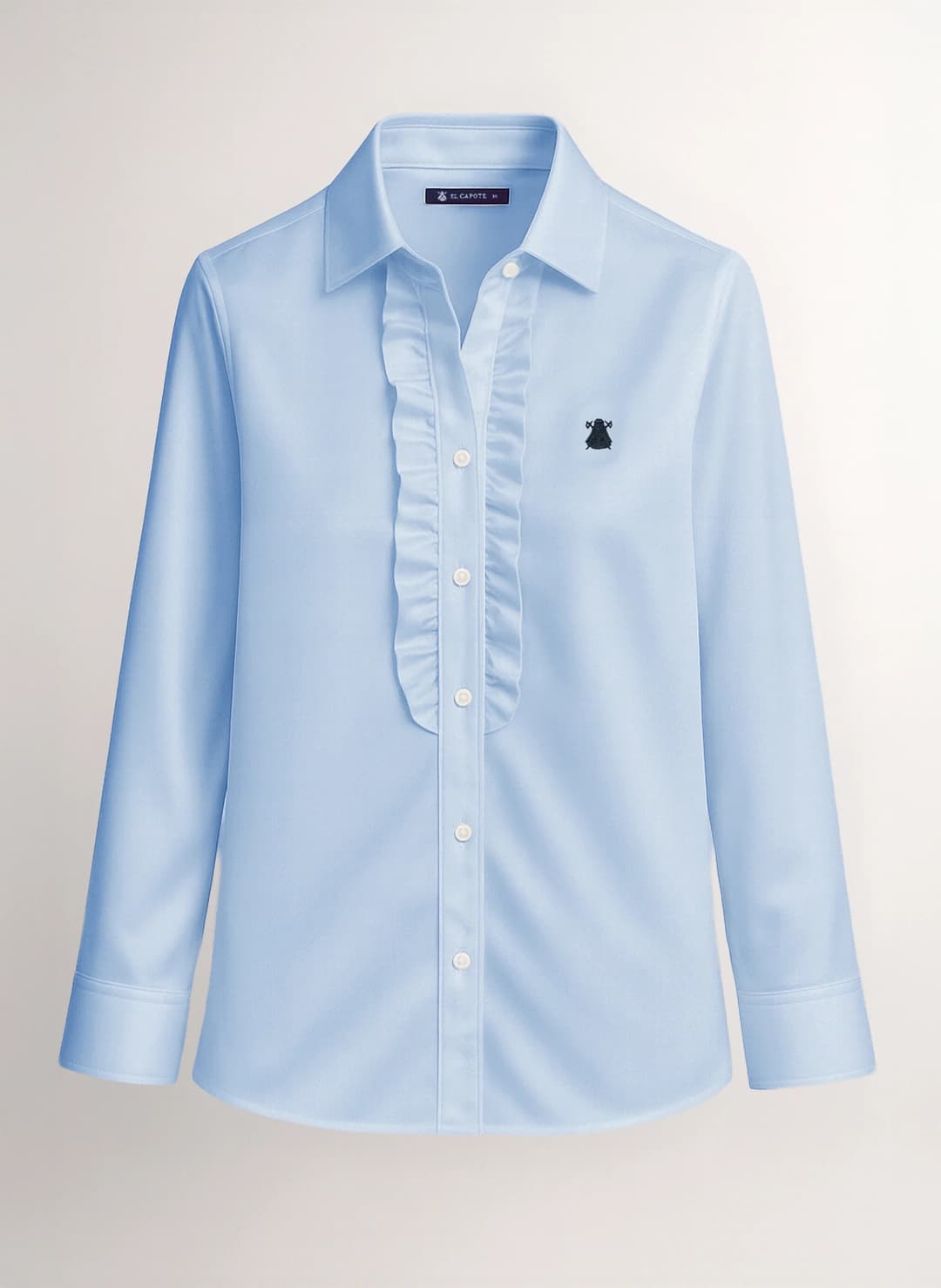 ELCAPOTE Blue Ruffle Shirt