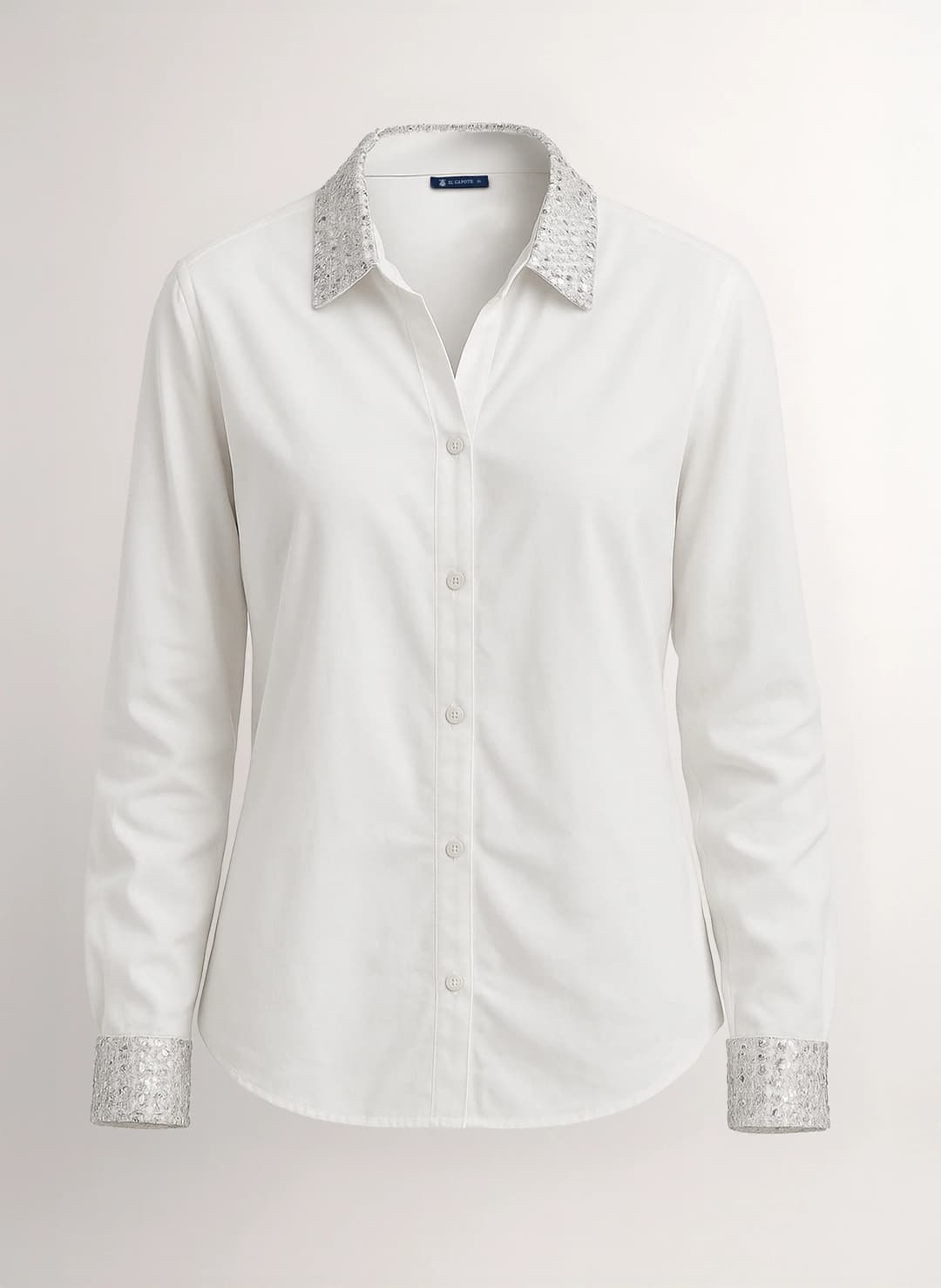 ELCAPOTE White Sequin Blouse